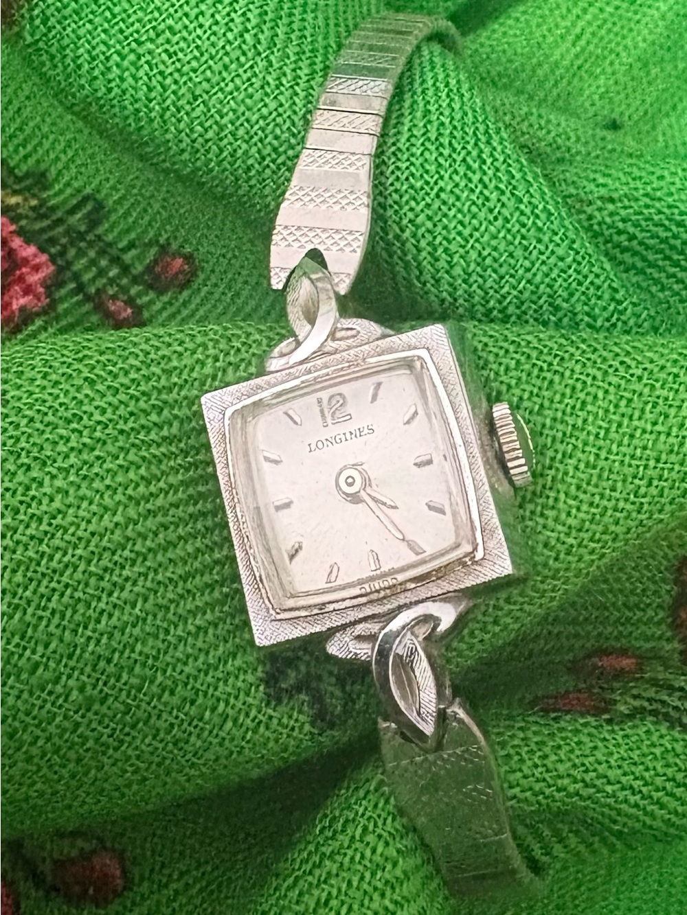 Longines Silver Square Dial Women's Bracelet Watch